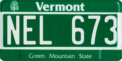 VT license plate NEL673