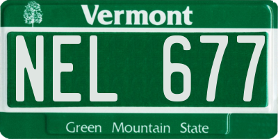 VT license plate NEL677