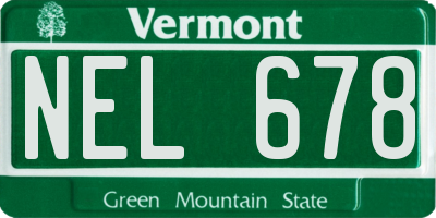VT license plate NEL678