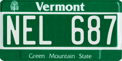 VT license plate NEL687