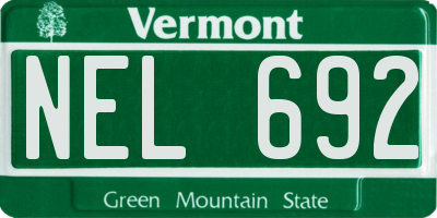 VT license plate NEL692