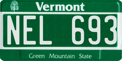 VT license plate NEL693