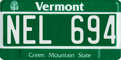 VT license plate NEL694