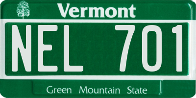 VT license plate NEL701