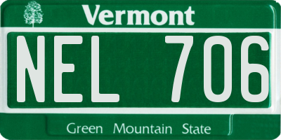 VT license plate NEL706