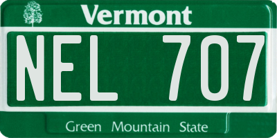 VT license plate NEL707