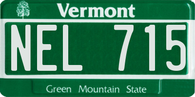 VT license plate NEL715