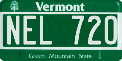 VT license plate NEL720