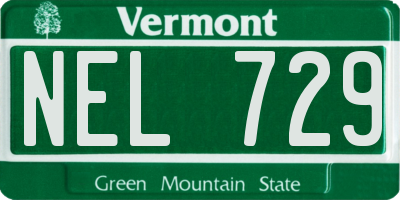 VT license plate NEL729