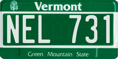 VT license plate NEL731
