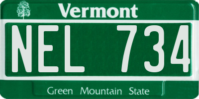 VT license plate NEL734