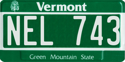 VT license plate NEL743