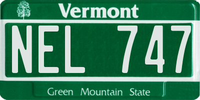 VT license plate NEL747