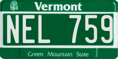 VT license plate NEL759