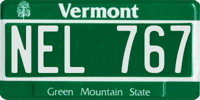 VT license plate NEL767