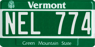 VT license plate NEL774
