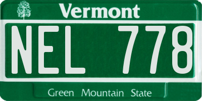 VT license plate NEL778