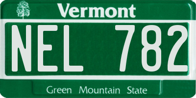 VT license plate NEL782