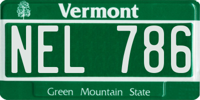 VT license plate NEL786