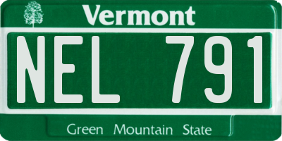 VT license plate NEL791