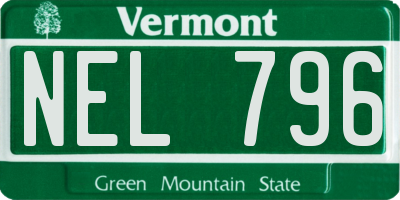 VT license plate NEL796