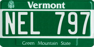 VT license plate NEL797