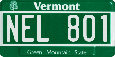 VT license plate NEL801