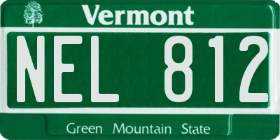 VT license plate NEL812