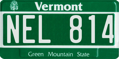 VT license plate NEL814