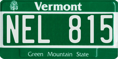 VT license plate NEL815