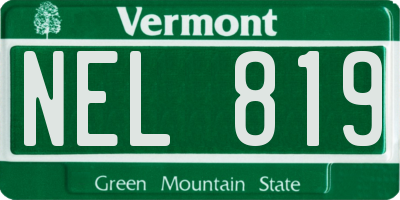 VT license plate NEL819