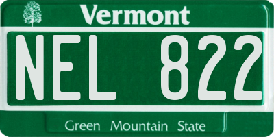 VT license plate NEL822