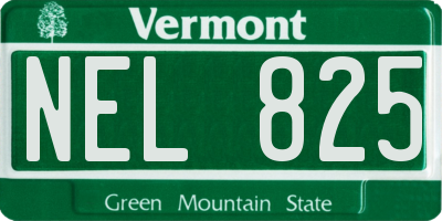 VT license plate NEL825