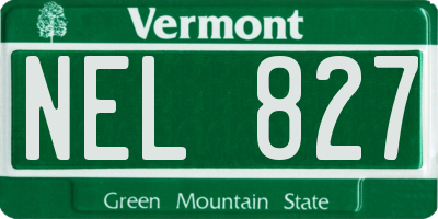 VT license plate NEL827