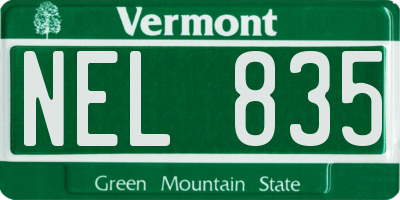 VT license plate NEL835