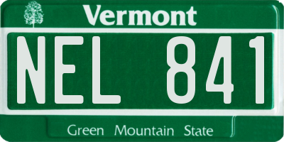VT license plate NEL841