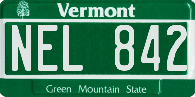 VT license plate NEL842