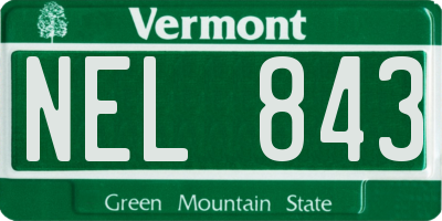 VT license plate NEL843