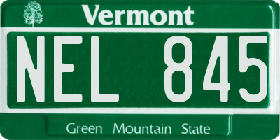VT license plate NEL845