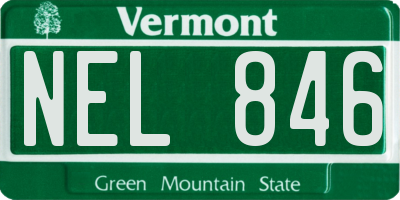 VT license plate NEL846