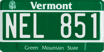 VT license plate NEL851