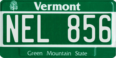 VT license plate NEL856