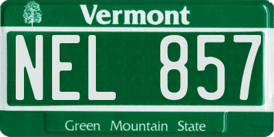 VT license plate NEL857