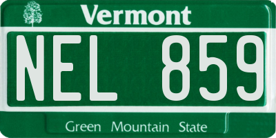 VT license plate NEL859