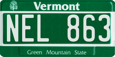 VT license plate NEL863