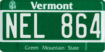 VT license plate NEL864