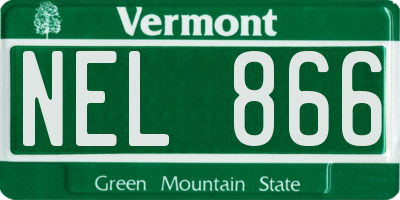 VT license plate NEL866