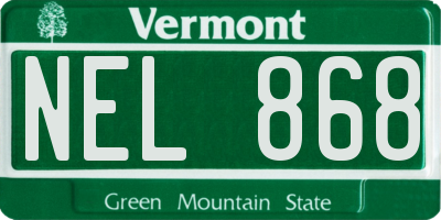 VT license plate NEL868