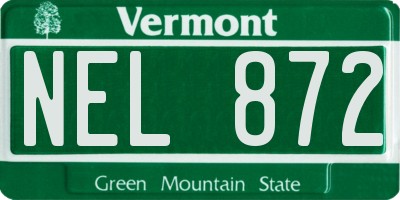 VT license plate NEL872