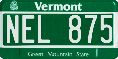 VT license plate NEL875